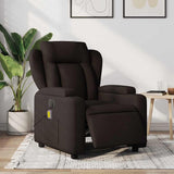 Fauteuil de massage inclinable électrique Marron foncé Tissu
