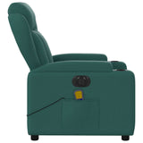 Fauteuil de massage inclinable électrique Vert foncé Tissu