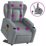 Fauteuil de massage inclinable Gris clair Tissu