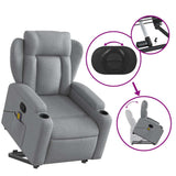 Fauteuil de massage inclinable Gris clair Tissu