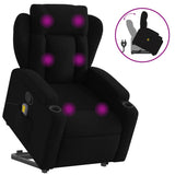 Fauteuil de massage inclinable Noir Tissu