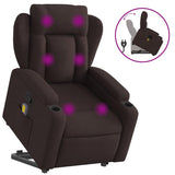 Fauteuil inclinable de massage Marron foncé Tissu