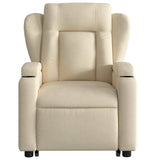 Fauteuil inclinable de massage Crème Tissu