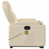 Fauteuil inclinable de massage Crème Tissu