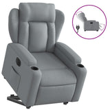 Fauteuil inclinable électrique gris clair tissu