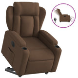 Fauteuil inclinable électrique marron tissu