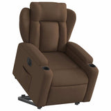 Fauteuil inclinable électrique marron tissu