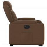 Fauteuil inclinable électrique marron tissu