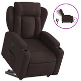 Fauteuil inclinable électrique marron foncé tissu