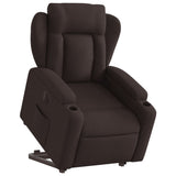 Fauteuil inclinable électrique marron foncé tissu