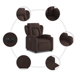Fauteuil inclinable électrique marron foncé tissu
