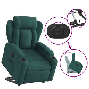 Fauteuil inclinable électrique vert foncé tissu
