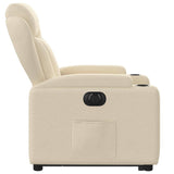 Fauteuil inclinable électrique crème tissu
