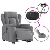 Fauteuil inclinable de massage électrique Gris clair Tissu