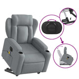Fauteuil inclinable de massage électrique Gris clair Tissu