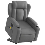 Fauteuil inclinable de massage électrique Gris foncé Tissu