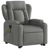 Fauteuil inclinable de massage électrique Gris foncé Tissu