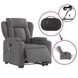 Fauteuil inclinable de massage électrique Gris foncé Tissu
