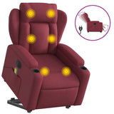 Fauteuil inclinable de massage électrique Rouge bordeaux Tissu