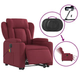 Fauteuil inclinable de massage électrique Rouge bordeaux Tissu