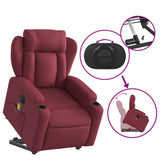 Fauteuil inclinable de massage électrique Rouge bordeaux Tissu