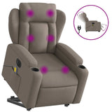 Fauteuil inclinable de massage électrique Taupe Tissu