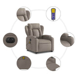 Fauteuil inclinable de massage électrique Taupe Tissu