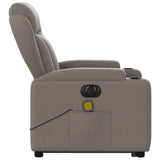 Fauteuil inclinable de massage électrique Taupe Tissu