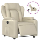 Fauteuil inclinable électrique Crème Similicuir