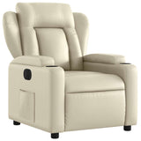 Fauteuil inclinable électrique Crème Similicuir