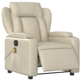 Fauteuil de massage inclinable électrique crème similicuir
