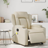 Fauteuil de massage inclinable électrique crème similicuir