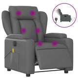 Fauteuil de massage inclinable électrique gris similicuir
