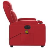 Fauteuil de massage inclinable électrique rouge similicuir