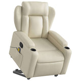 Fauteuil inclinable de massage Crème Similicuir