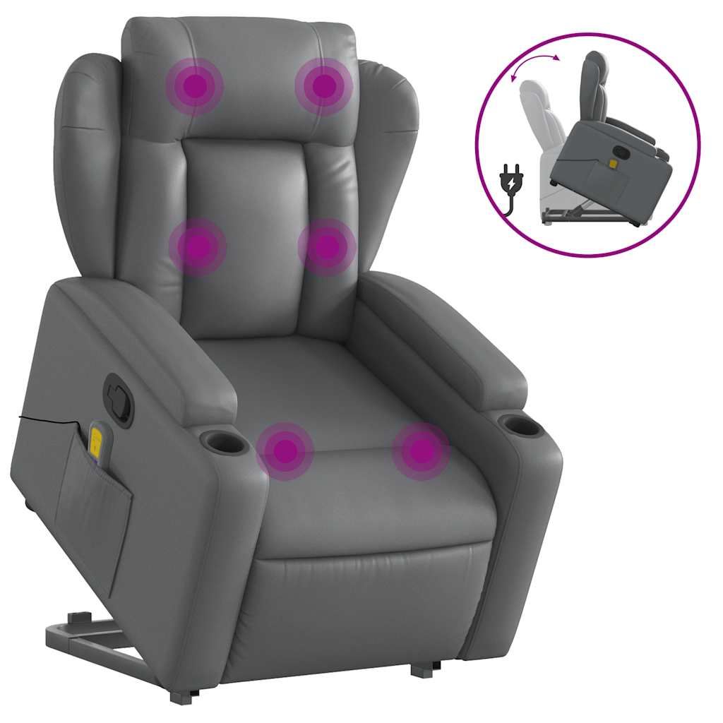 Fauteuil inclinable de massage Gris Similicuir