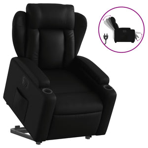 Fauteuil inclinable électrique noir similicuir