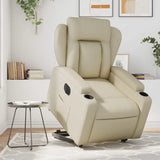 Fauteuil inclinable électrique crème similicuir