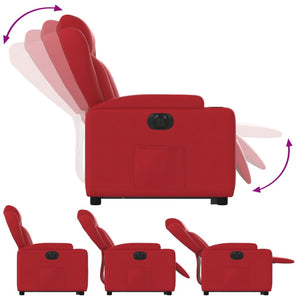 Fauteuil inclinable électrique rouge similicuir