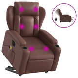 Fauteuil inclinable de massage électrique marron similicuir