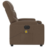 Fauteuil inclinable de massage électrique marron tissu