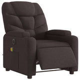Fauteuil de massage inclinable électrique Marron foncé Tissu