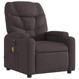 Fauteuil de massage inclinable électrique Marron foncé Tissu