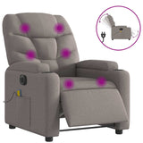 Fauteuil de massage inclinable électrique Taupe Tissu