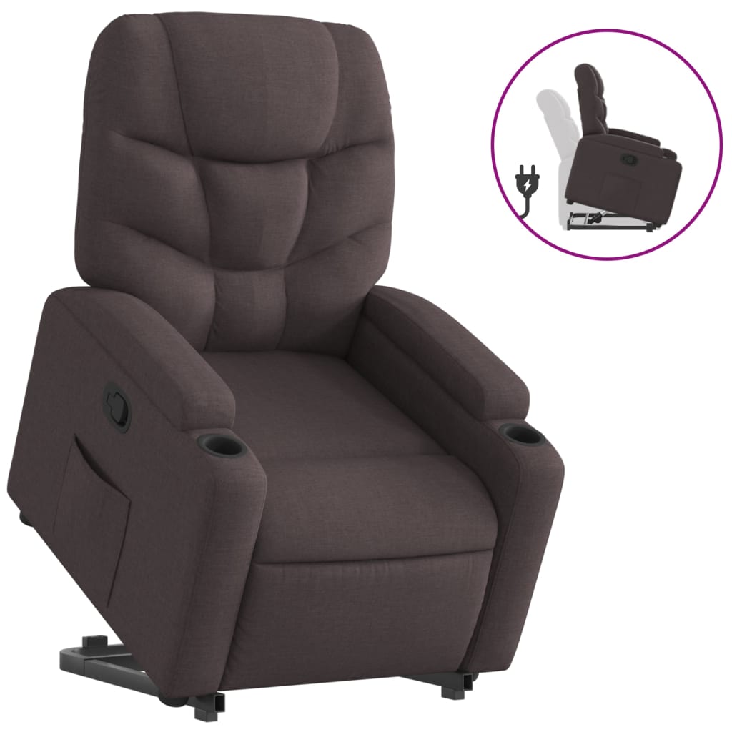 Fauteuil inclinable marron foncé tissu