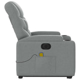Fauteuil inclinable de massage électrique Gris clair Tissu