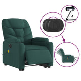 Fauteuil inclinable de massage électrique Vert foncé Tissu