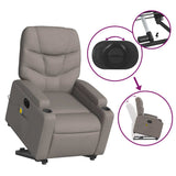 Fauteuil inclinable de massage électrique Taupe Tissu