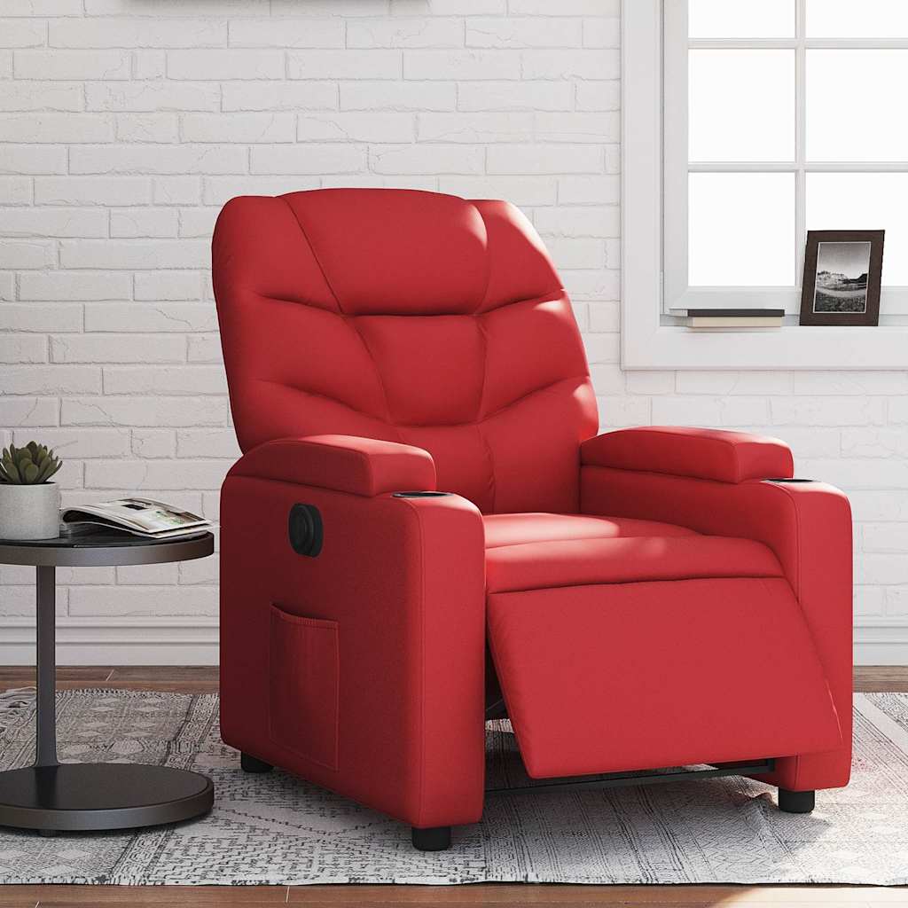 Fauteuil inclinable électrique Rouge Similicuir