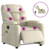 Fauteuil de massage inclinable électrique crème similicuir